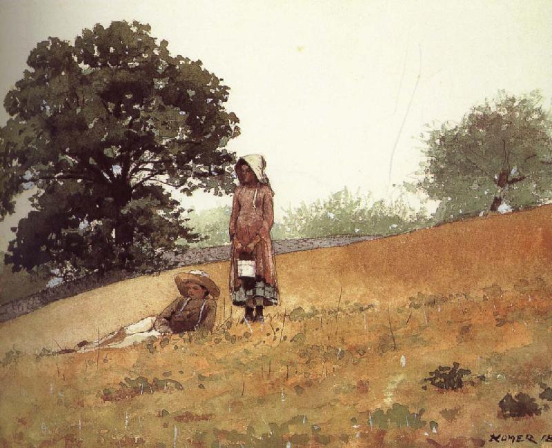 Winslow Homer Boys and girls on the hill oil painting image